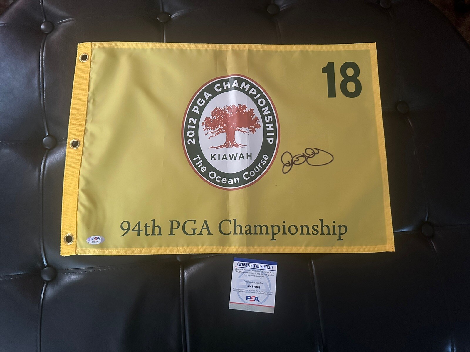 Rory McIlroy Autographed Signed 2012 Kiawah Ocean Course PGA CHAMPIONSHIP flag PSA/DNA COA 