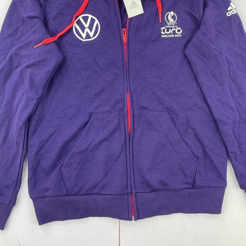 ADIDAS Hoodie Medium 12-14 Purple Womens Euro 2022 Hooded Sweatshirt Full Zip - Picture 4 of 17