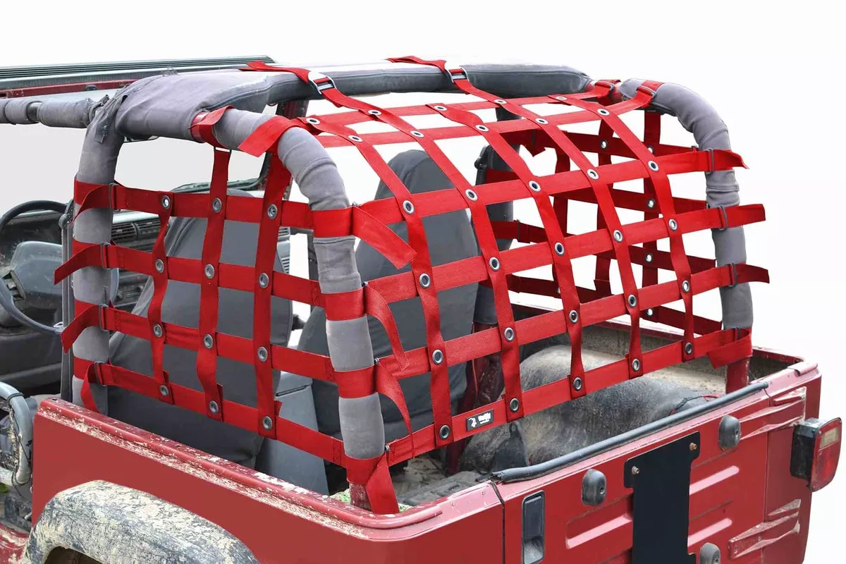 Fits Jeep Wrangler LJ TJ Red Cargo Net Made in USA J0047021 eBay