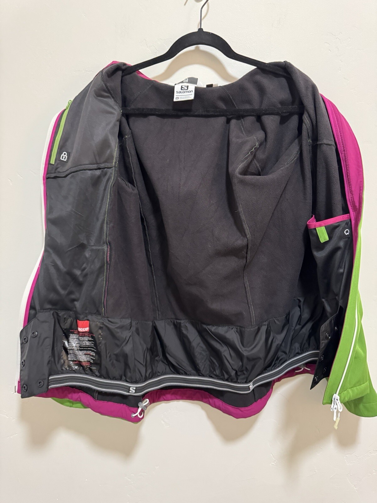 SALOMON Clima Pro Giacca Felpa con Cappuccio Donna Med Full Zip Verde Prezzo al pubblico consigliato $450 0171
