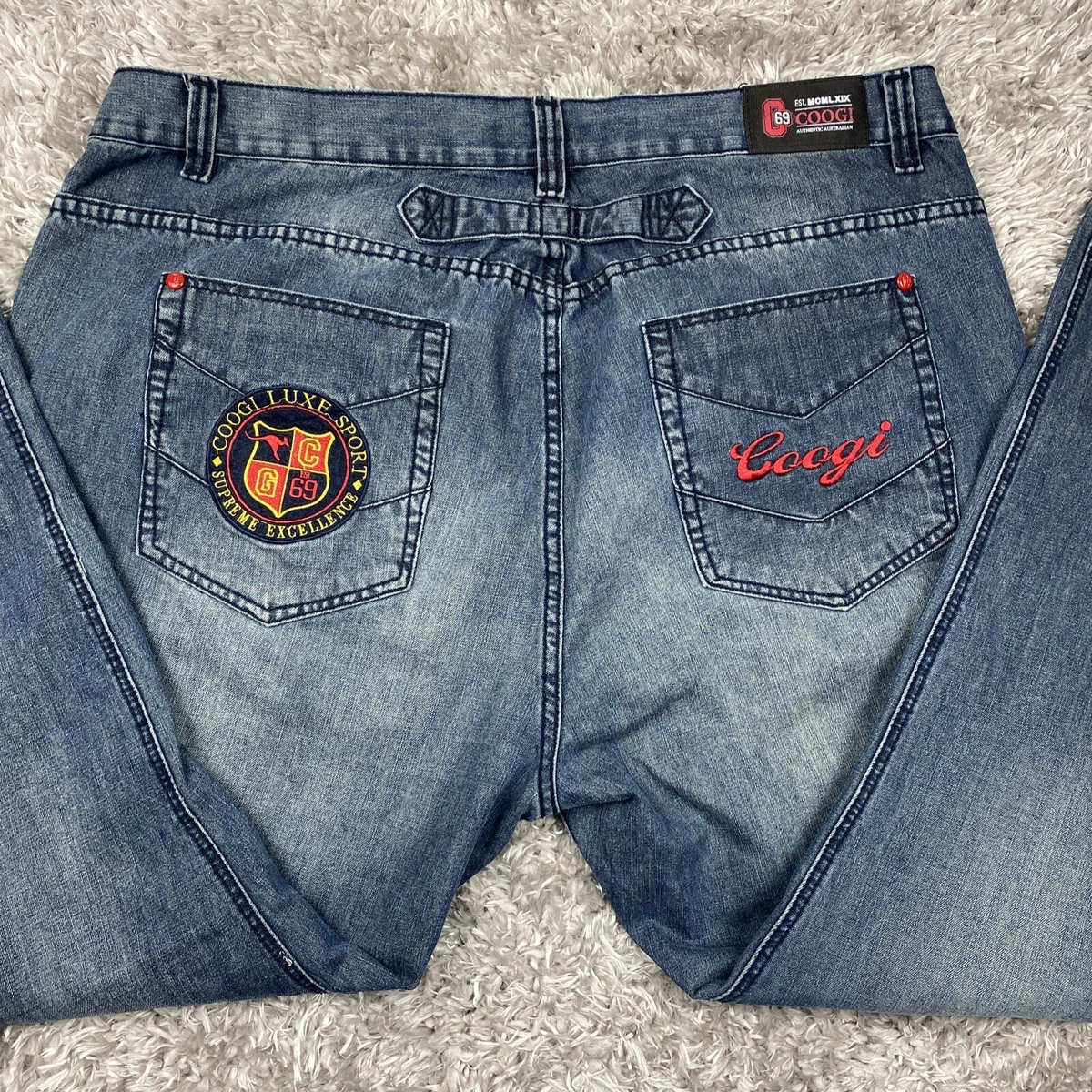 Coogi Jeans Size 48x34Embroidered Back Pocket Australian Denim
