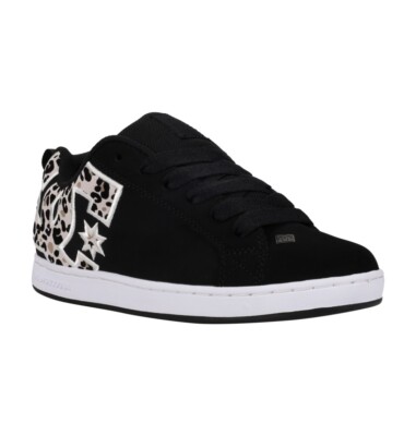 DC SHOES COURT GRAFFIK BLACK WHT LEOPARD PRINT