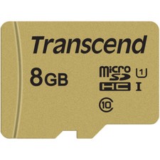 Transcend 8GB 500S UHS-I micro SDHC Memory Card with SD Adapter