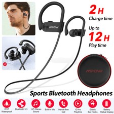 MPOW Flame Wireless Bluetooth 5.3 Headphones Gym Bass  Earphones Earbuds Earhook