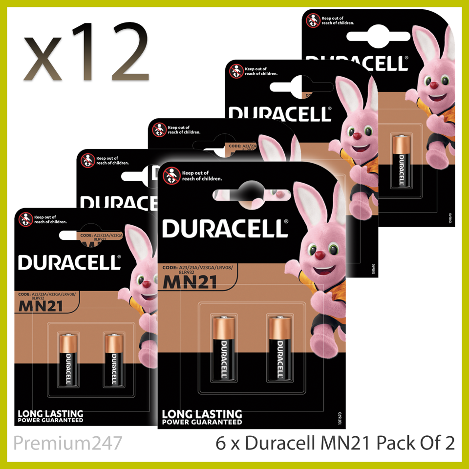 Mn21 NEW Duracell MN21 Alkaline Batteries A23 LRV08 12V - Pack of 2 ...