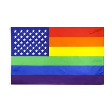  3x5FT US Rainbow Pride Flag Banner LGBTQ Gay Lesbian Love Equal