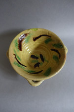 Nabeul Tunisia Early 20th Century Enamel Terracotta 4 Handle Cup