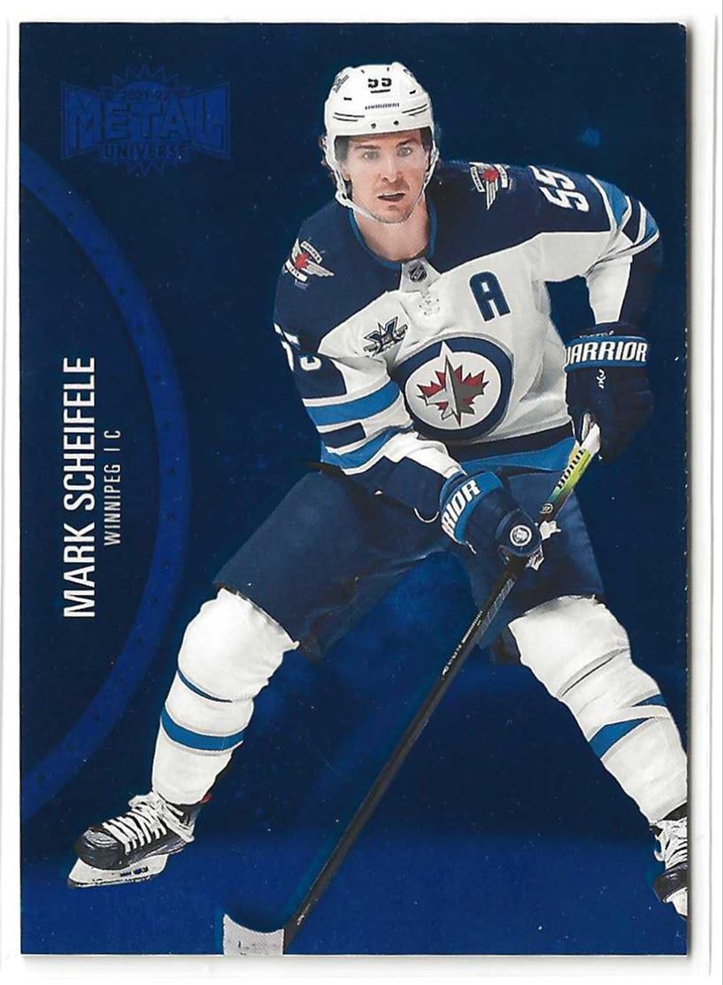 2021-22 SkyBox Metal Universe Blue Spectrum Mark Scheifele Winnipeg Jets #30