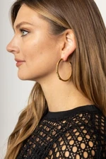 Do Everything in Love 14K Gold/White Gold Metal Post Hoop 5cm Earrings