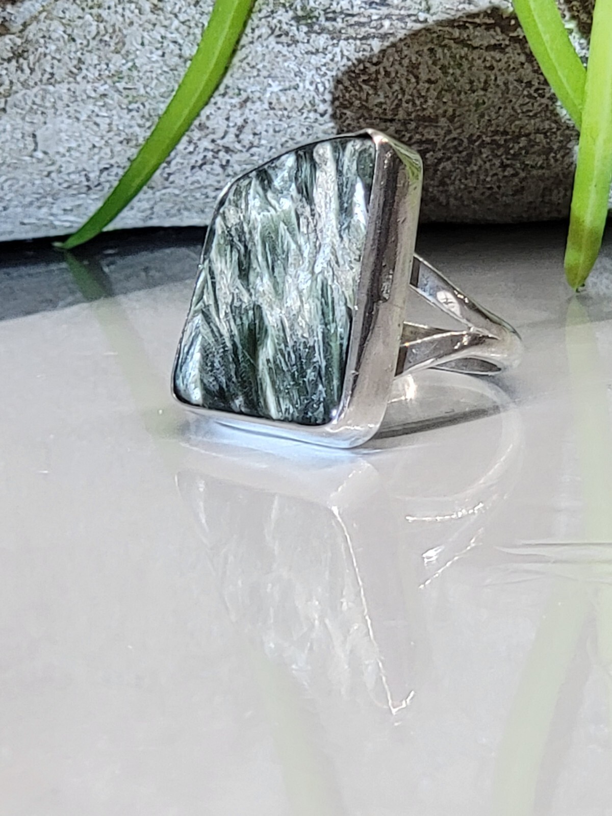 Signed D.D BACA Native Large Natural Seraphinite … - image 6