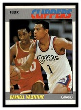1987 FLEER DARNELL VALENTINE #115 LOS ANGELES CLIPPERS HIGH GRADE BEAUTIFUL