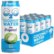 C2O - Coconut Water, Made with Fresh Coconut Water, Plant Based  Cans,17.5 FL OZ