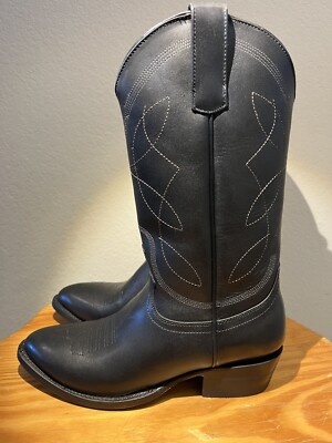 Alvies Boots Men 8.5 D Black Leather Classic Western  display picture 3