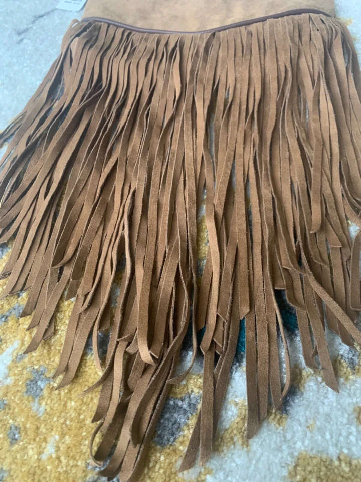 Bolso sin asas de bolsillo con flecos de gamuza sintética Abercrombie & Fitch Country Western Foto 3 de 3