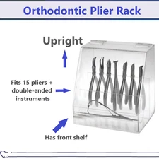 Dental Instrument Plier Organizer, Upright Ortho Plier Rack with Cover, Clear