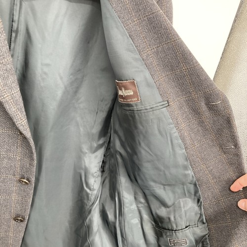Armani Collezioni Blazer Men's 46R Wool Sport Coat Gray Window Check Jacket - Picture 9 of 13