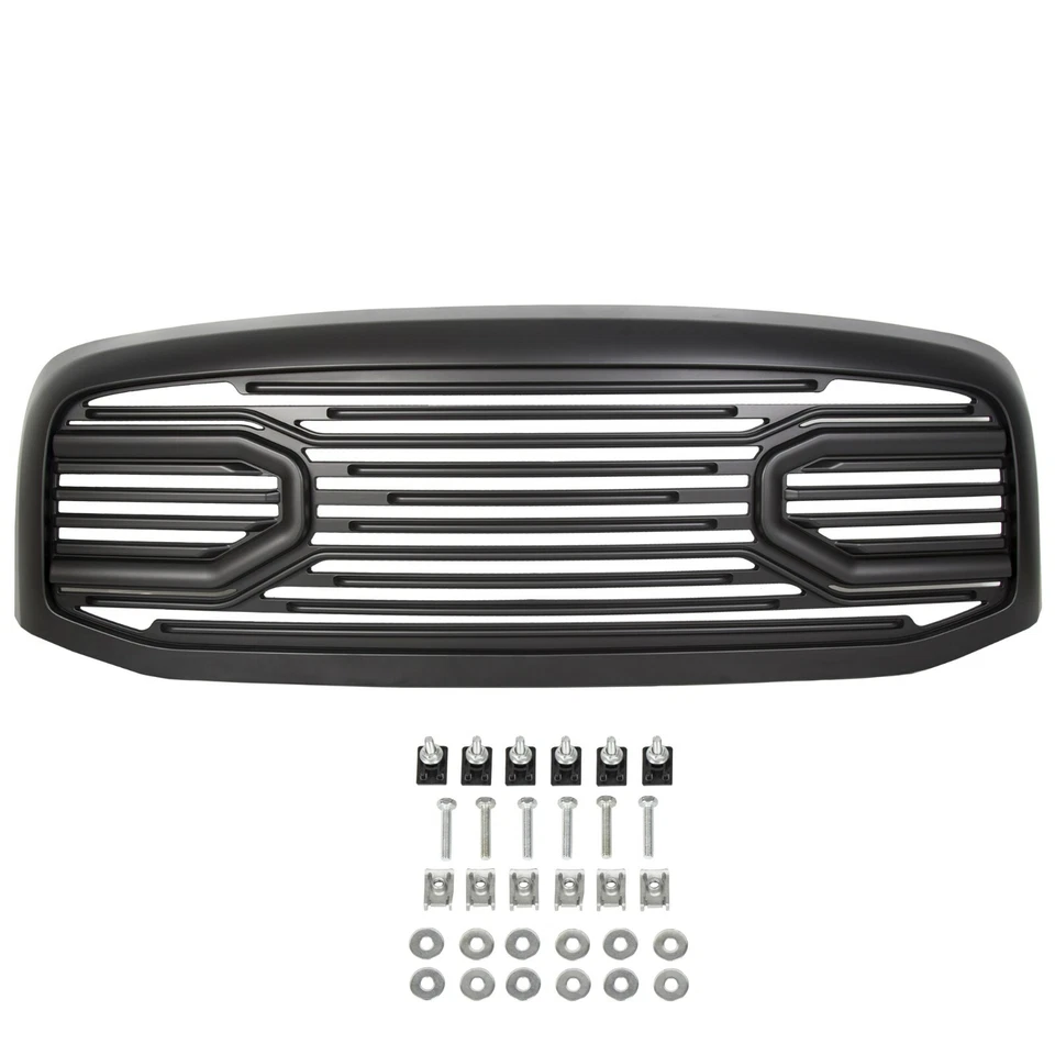 Parrilla del capó delantero Big Horn negra + carcasa para Dodge Ram 1500 2500 3500 2006-2009 Foto 2 de 4