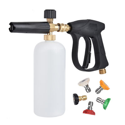 #ad 1 4in High Pressure Washer Snow Foam Lance Jet Bottle w 5 Nozzle G8T7 $45.46