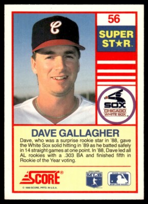 1990 Score 100 Superstars #56 Dave Gallagher Chicago White Sox | eBay