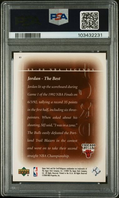 2000 Michael Jordan Upper Deck Century Legends #85 Bulls Graded PSA 9 MINT view 2