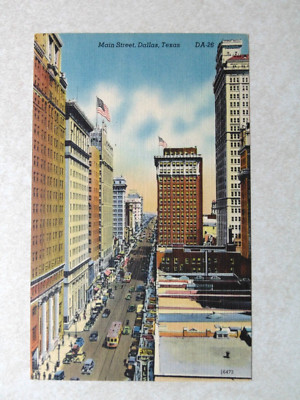 E822 Postcard Main Street St Dallas TX Texas