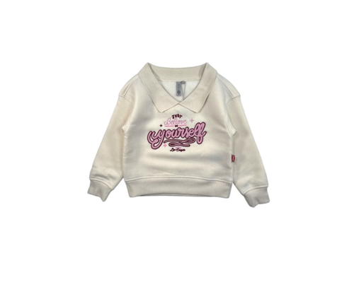 Girls Sweatshirt. Lee Cooper. White Color Sweat. Gift For Child Aged 4 To 14 - Video 1 of 1