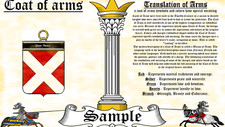 Gahnad-Macjanet COAT OF ARMS HERALDRY BLAZONRY PRINT