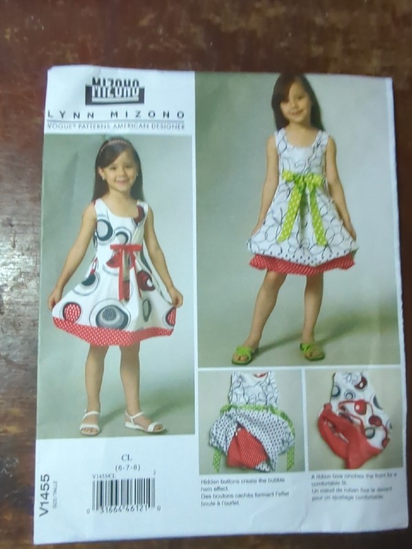 Vogue Sewing Pattern V1455 Sz 2 3 4 5 Girls Reversible Sundress Dress Uncut NEW