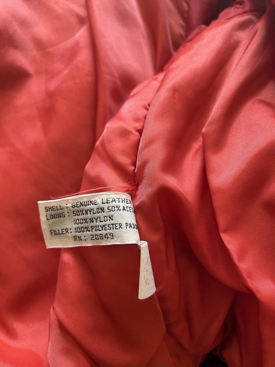 Vintage 8 Ball Jacket Mens SML Red Yellow 80's Leather Phase