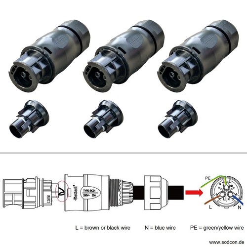 3 Pole Waterproof Connection Female End Cap For Betteri BC01 Hoymiles-New - Picture 4 of 23