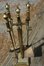 Signature Hardware Mcallister Solid Brass Fireplace Tool Set For