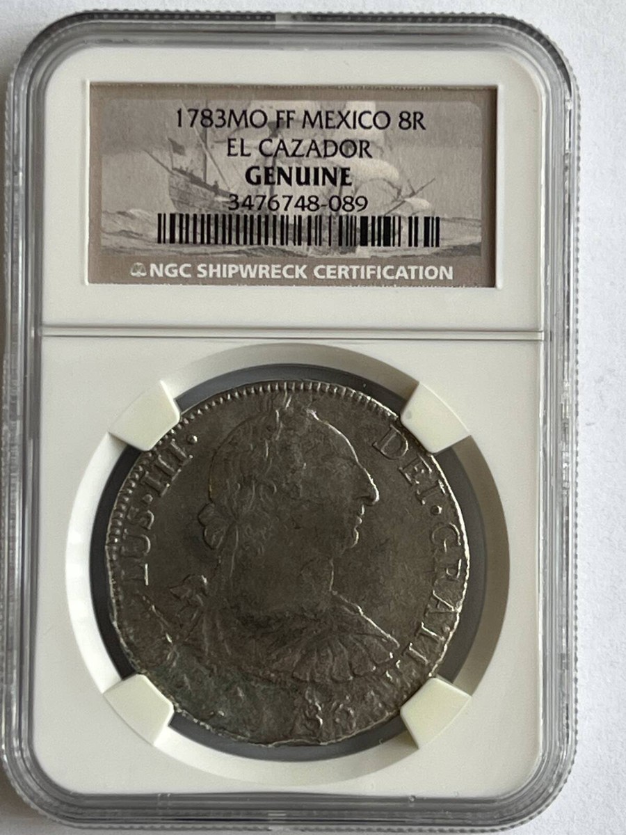 1783 MEXICO Silver 8 REALES NGC Genuine EL CAZADOR Shipwreck Coin