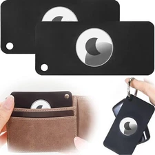 2PC Slim Thin Soft Silicone Card Case for Apple AirTag Hidden Wallet Holder Card