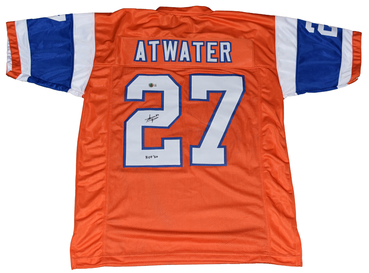 2XL DENVER BRONCOSフットボールシャツ/ #27【STEVE】 STEVE ATWATER SIGNED DENVER BRONCOS #27 THROWBACK JERSEY BECKETT W