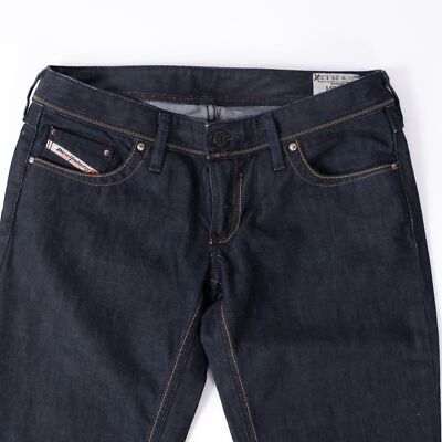 00’s DIESEL coating denim W30 dark wear NWOT Diesel Dark Wash Denim Cotton Straight Leg Zip Pockets Jeans