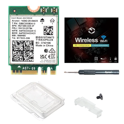 WiFi 6E Card M.2 Intel AX210 WiFi Bluetooth 5.4 Tri-Band Laptop M.2 Network Card - Picture 5 of 6