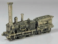 Pewter Steam Train Adler Locomotive With Coal Tender Car 3.5" 
