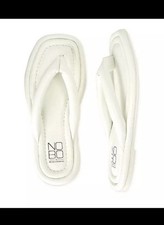 Thong Flip Flops Sandal White Floatie Chunky Puffy Cushion Comfort Sole Y2K Sz10