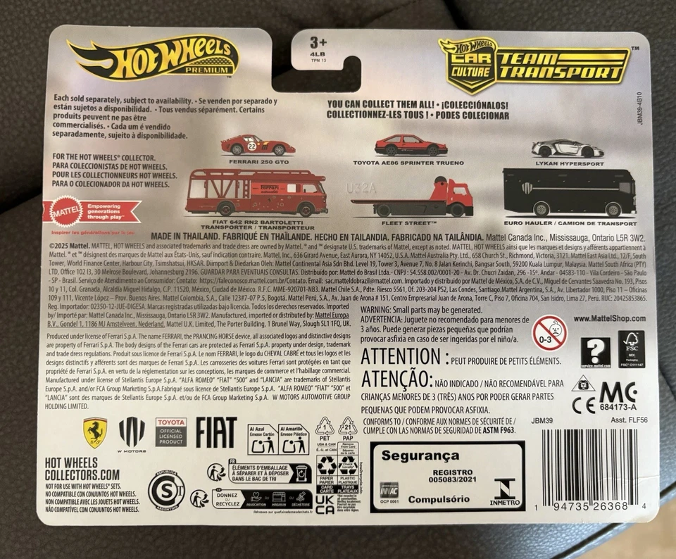 2025 Hot Wheels Team Transport Mix H Set of 4 Ferrari Toyota AE86🔥Sealed Case🔥 - Image 3 of 4