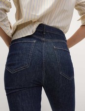 Marks & Spencer Womens Cotton Kick flare Jeans in Dark Indigo Mix - M&S