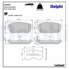 DELPHI Plaquettes de frein Arrière pour FIAT 124 Spider (348) Plaquettes de
