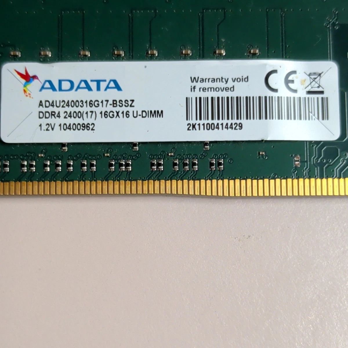 ADATA PC4-19200 (DDR4-2400) Bus Speed Computer RAM 16 GB Total