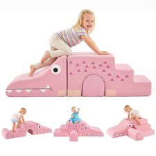 3 PCS Soft Velvet Toddler Climbing Toys Crocodile-Themed Foam Climbing Blocks