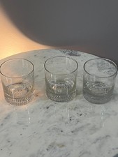 Set of 3 Canadian Club Classic Whiskey Rocks Glasses Lowball Sunburst Base