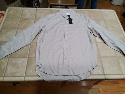 NWT $248 Rag & Bone Men's Cooper LS Shirt In Light Smoke (Tan) Size: Small