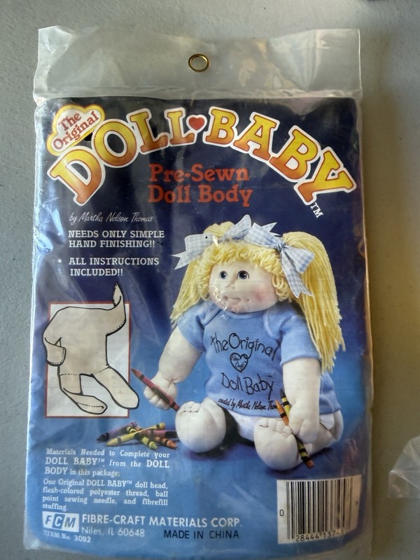 The Original Doll Baby Pre-Sewn Doll Body Vintage Fibre-Craft New Sealed