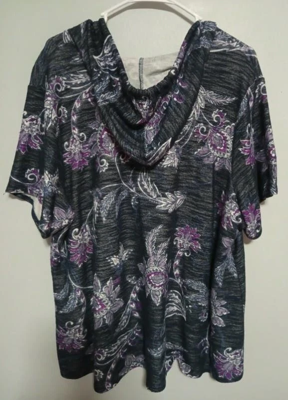 Suéter AVENUE Paisley Plus Talla 22/24 Elástico Ligero con Capucha Bolsillo Foto 3 de 4