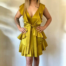 Zimmermann Winsome Flounce Mini Dress Citrus Ruffle BNWT Size 2 AU 12 US 8 