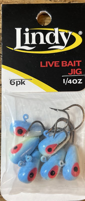 Lindy Live Jig Size 1/4oz-1ea 6pk-Blue/Red-Brand New-SHIPS N 24 HOURS