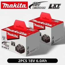 2x Genuine Makita 6ah 18v Power Tool Battery BL1860B 18V Li-lon Battery-black